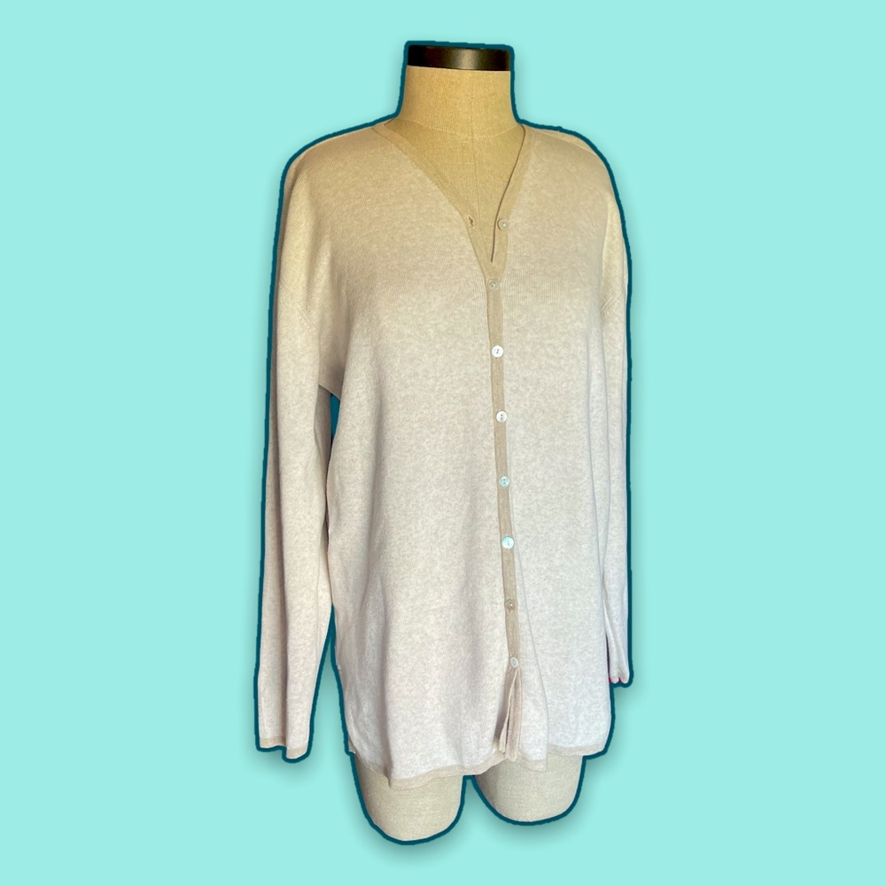 Cream Cotton Lord&Taylor Cardigan sz M